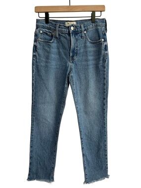 Madewell The Mid-Rise Perfect Vintage Jeans Women’s 25 Raw Hem Tapered Ankle